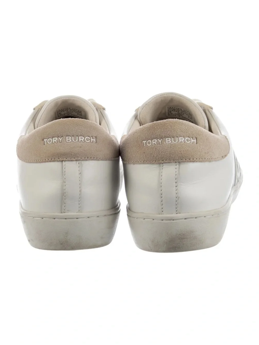 Tory Burch White Leather Logo Lace-Up Sneakers
